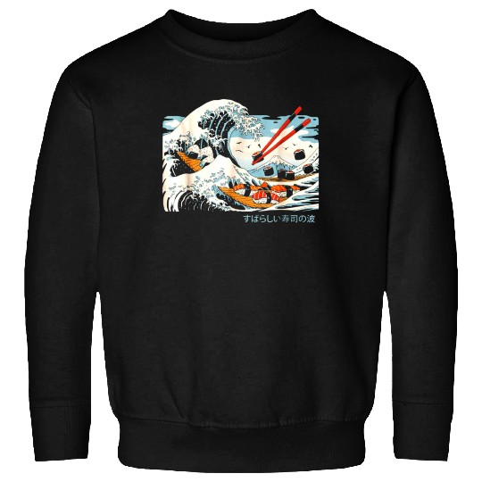 The Great Sushi Wave Japanese Sweatshirts