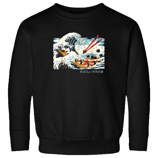 The Great Sushi Wave Japanese Sweatshirts