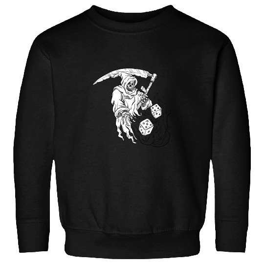 The Grim Reaper Rolling the Dice Drawing Sweatshirts
