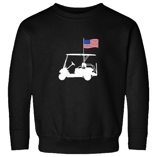 Funny Patriotic Golf Wear USA Flag Golf Cart Sweatshirts