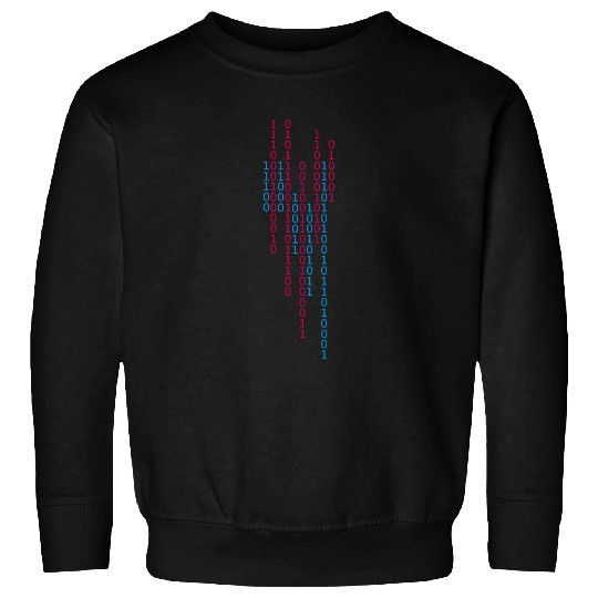 colorful science fiction lines rows 10010101 numbe Sweatshirts