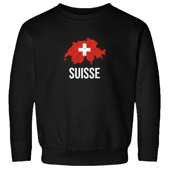 Suisse Outline Flag | Switzerland, proud Swiss Sweatshirts