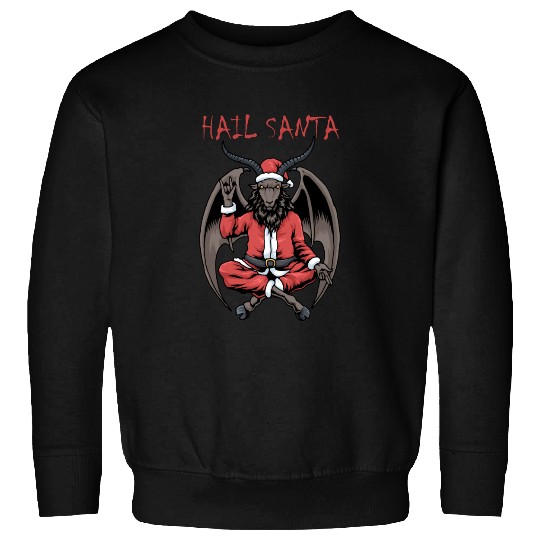 Christmas Hail Santa Satanism Goat Baphomet Satan Sweatshirts