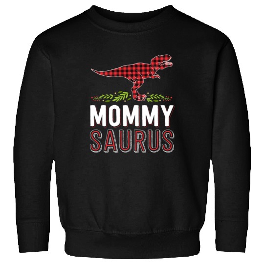 Mommy Saurus T Rex Mom Red Plaid Matching Family Sweatshirts