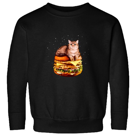 Hamburger Space Cat Funny Kitty Gift Sweatshirts