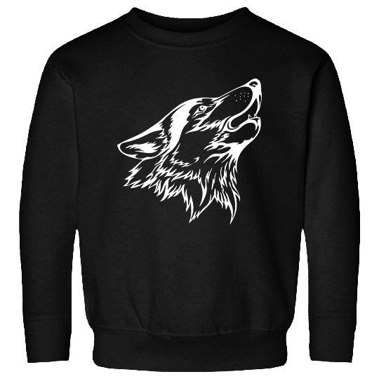roaring wolf head Sweatshirts