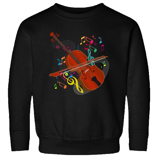 red-brown hand-drawn violin with notes Sweatshirts
