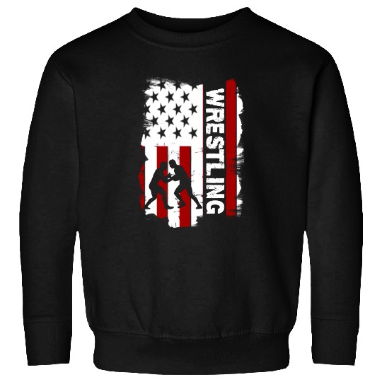 Wrestling American flag Sweatshirts
