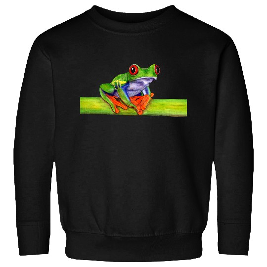 Red-eyed tree frog animal watercolour painting Sweatshirts