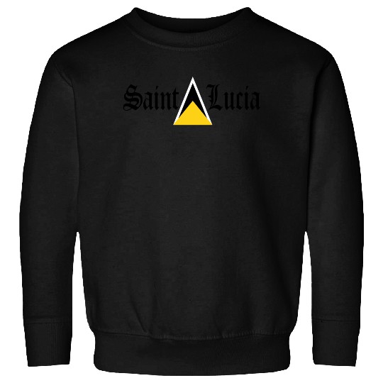Saint Lucia Flag Blackletter St Lucia Caribbean Sweatshirts