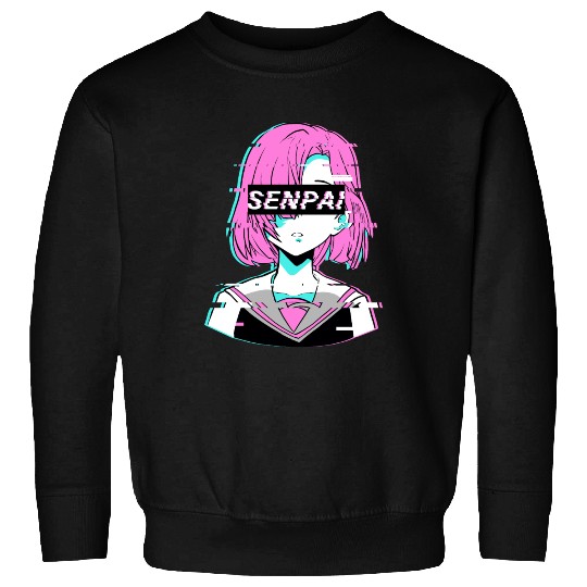 Aesthetic Vaporwave Anime Girl - Notice Me Senpai Sweatshirts