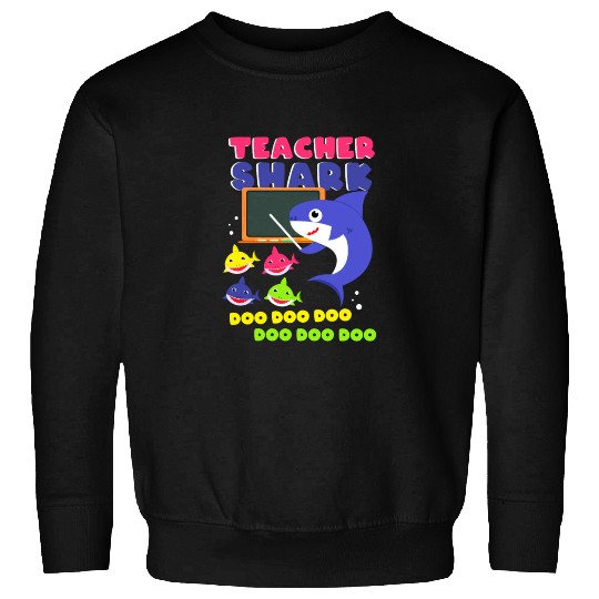 Funny Teacher Shark Preschool Teacher Sweatshirts