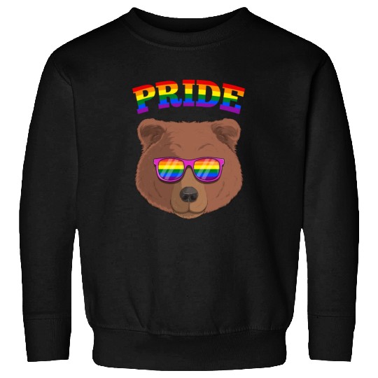 Gay Pride Grizzly Bear with LGBT Rainbow Sweatshirts