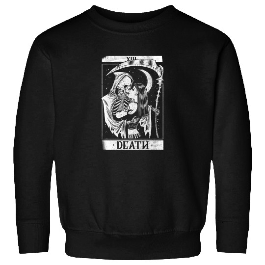 Blackcraft Death the Grim Reaper Kiss Tarot Card Sweatshirts