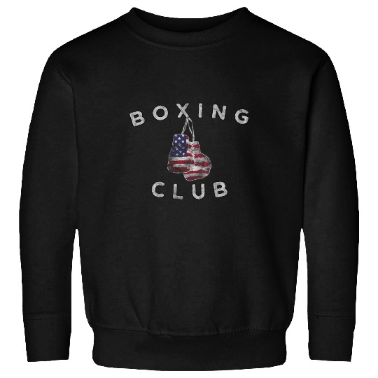 Boxing Club Vintage US Flag Boxing Gloves Sweatshirts