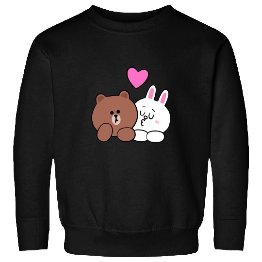 Cute Brown Bear Cony Bunny Rabbit Lean On Me I Lov Sweatshirts