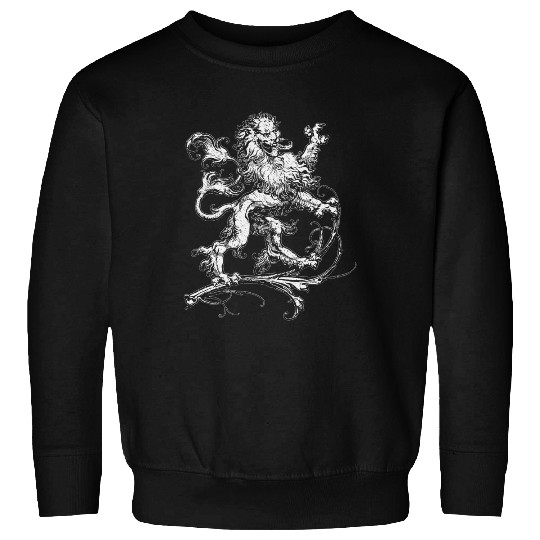 Medieval Renaissance Style Heraldry Rampant Lion Sweatshirts