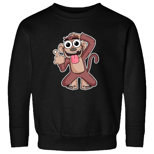 Funny Monkey Showing Middle Finger Sweatshirts