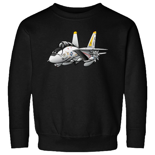 F-14 Tomcat Military Fighter Jet Aircraft Cartoon Sweatshirts