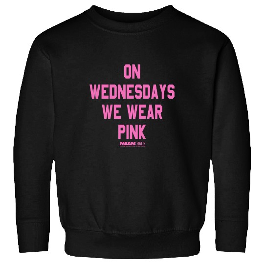 Mean Girls Pink On Wednesday Square Text Sweatshirts