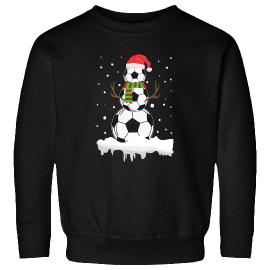 Christmas Funny Soccer Ball Snowman Xmas Sport Sweatshirts