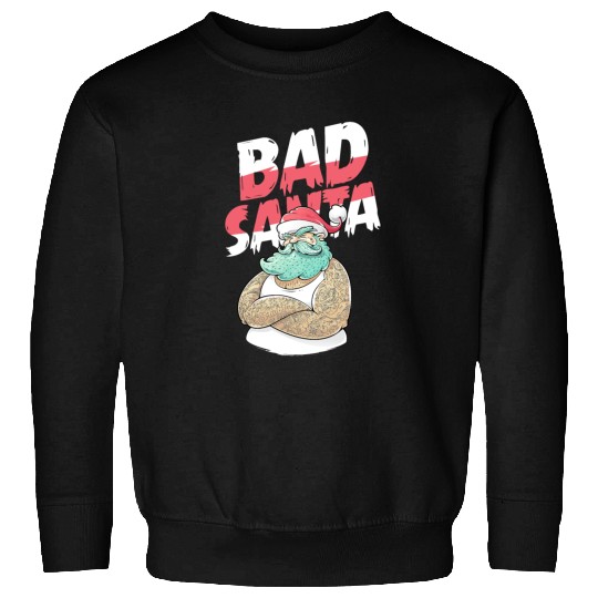 Bad Santa Claus Christmas Tattoo Sweatshirts