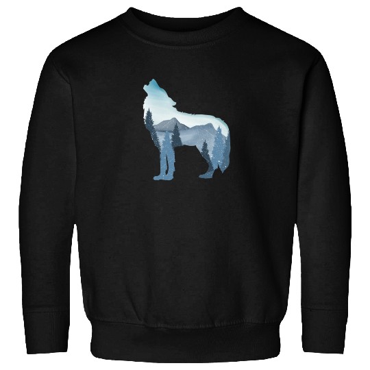 Alpha Wolf Art - Nature Background Sweatshirts
