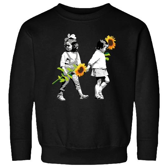 Flower Children Two Girls with Sunflowers Sisters Sweatshirts
