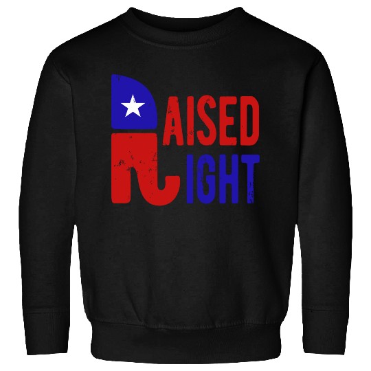Raised Right Proud Republican Elephant Logo Usa Sweatshirts