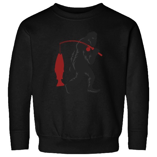 Funny Bigfoot Pole Rod Fishing Fish Sasquatch Gift Sweatshirts