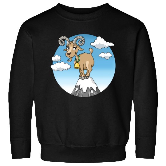 Mountain goat peaks with snow cartoon Sweatshirts