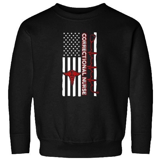 Correctional Nurse USA Flag Nursing RN Sweatshirts