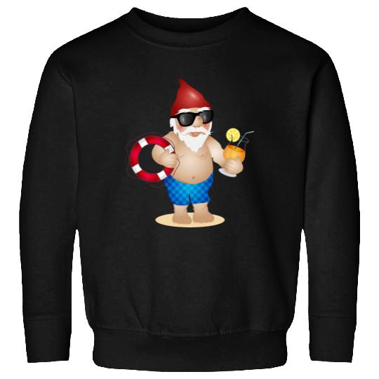 Garden gnome with swimming trunks and lifebuoy Sweatshirts