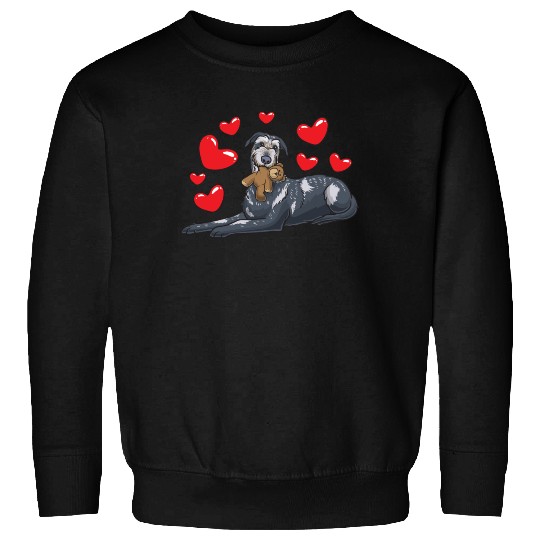 Irish Wolfhound Dog With Stuffed Animal Sweatshirts