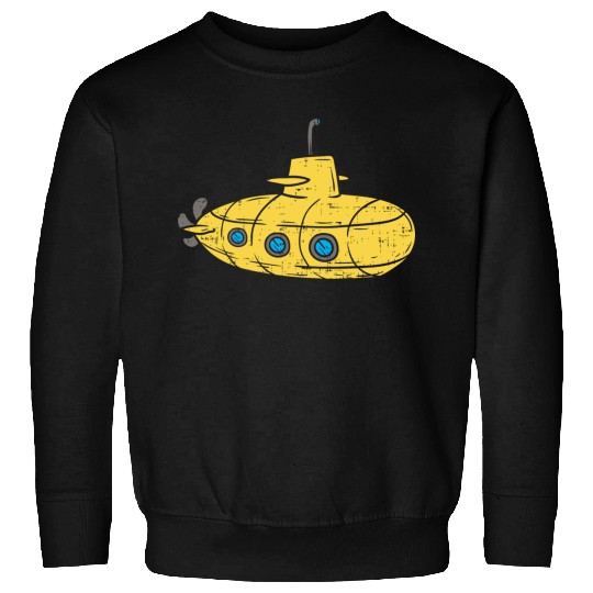 Us Navy Yellow Cartoon Submarine Cute Submariner B Sweatshirts