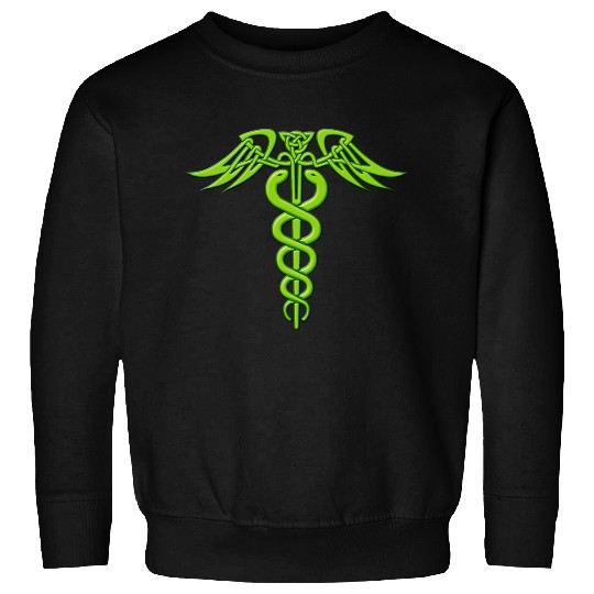 Green Celtic Knot Caduceus Sweatshirts