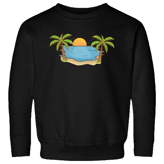 Sunset Beach Palm Trees Sweatshirts