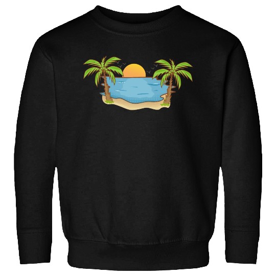 Sunset Beach Palm Trees Sweatshirts