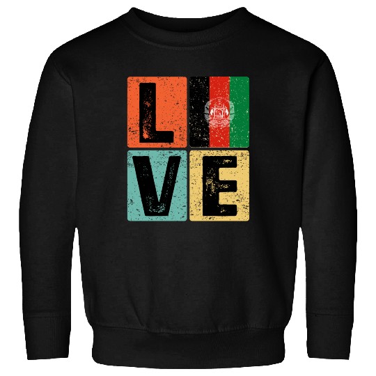 I Love Afghanistan Flag for Afghan Pride Sweatshirts