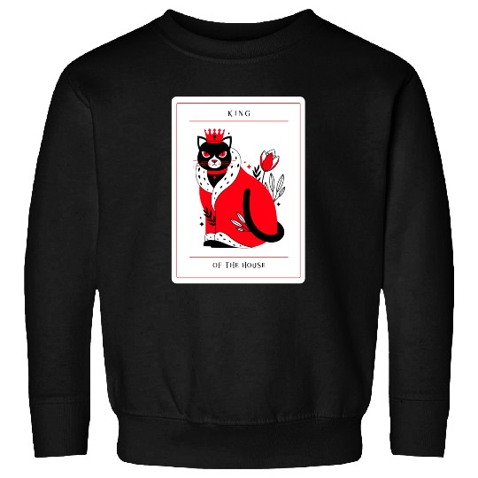 Pampered Black Cat, King of The House, Cat Owners Sweatshirts