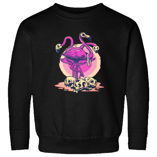 Flamingo Skull Halloween bones demon Sweatshirts