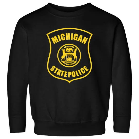 michigan state police logo for black Sweatshirts