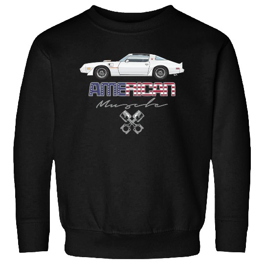 American Muscle Cameo White w Orange Graphics Sweatshirts
