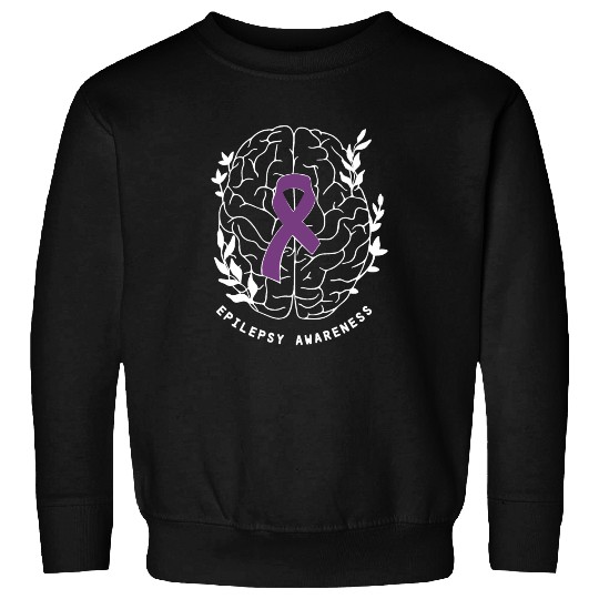 Epilepsy Awareness Ribbon Purple Epilepsy Brain Sweatshirts