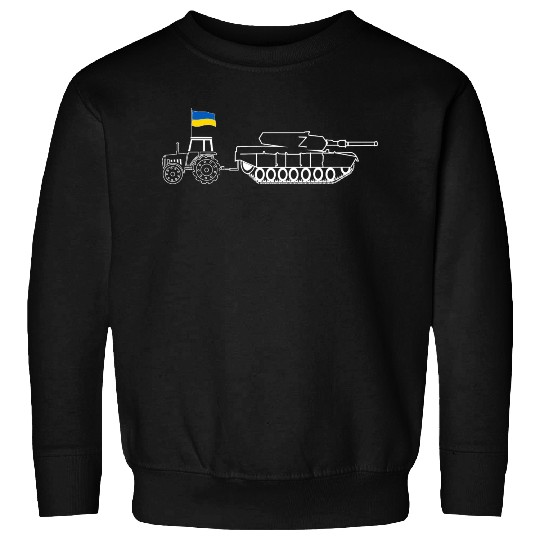 Ukrainian Tractor Pulling Tank With Ukraine Flag Sweatshirts