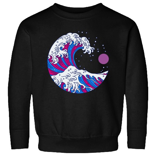 Circular Japanese Bi Wave. Bisexual Pride. Sweatshirts