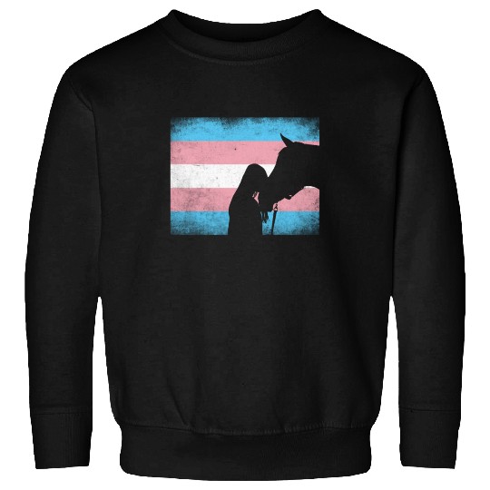 Transgender Pride Horse Rainbow LGBTQ Trans Flag Sweatshirts