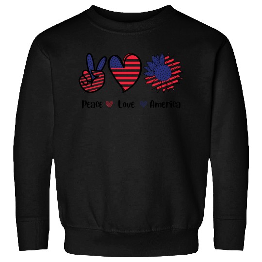 Peace Love America 4th July Gift Sweatshirts Design