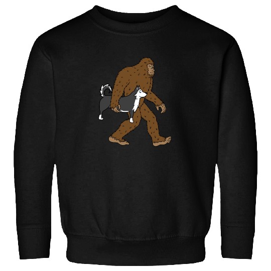 Bigfoot Sasquatch Carrying Husky Sweatshirts
