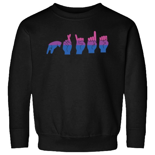 Bisexual ALS Pride BI Sing Language LGBT Lover Bi Sweatshirts